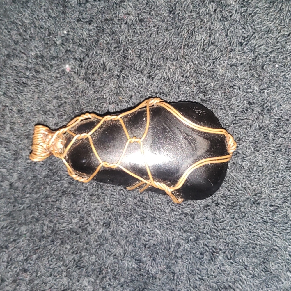 Black Obsidian Copper Wire Wrap